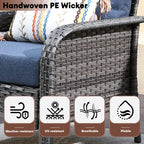 XIZZI 4-piece Outdoor Patio Furniture Conversation Set with Table