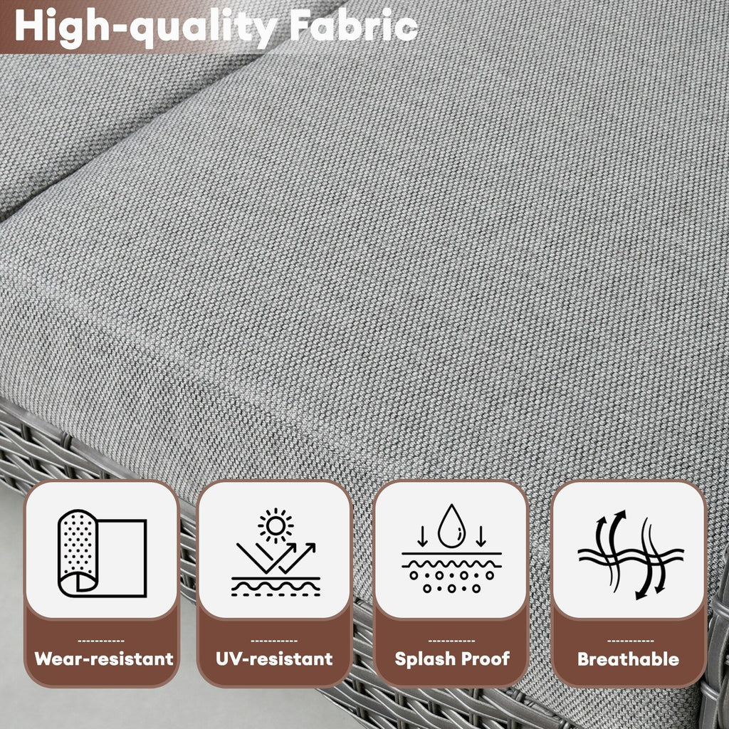 XIZZI 4-piece Outdoor Patio Furniture Conversation Set with Table