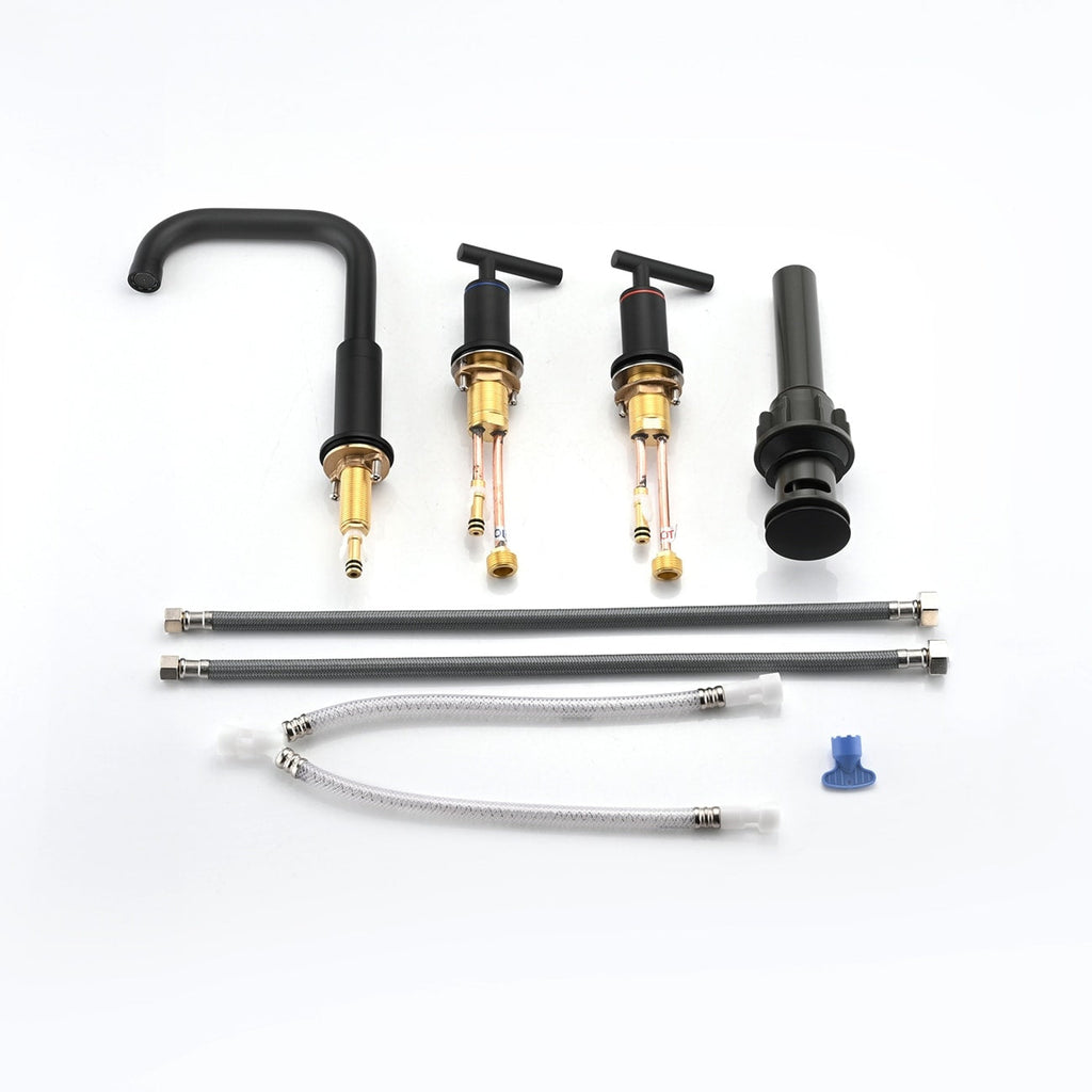 YASINU 8 Inch Luxury Widespread Bathroom Sink Faucet with Pop-Up Drain