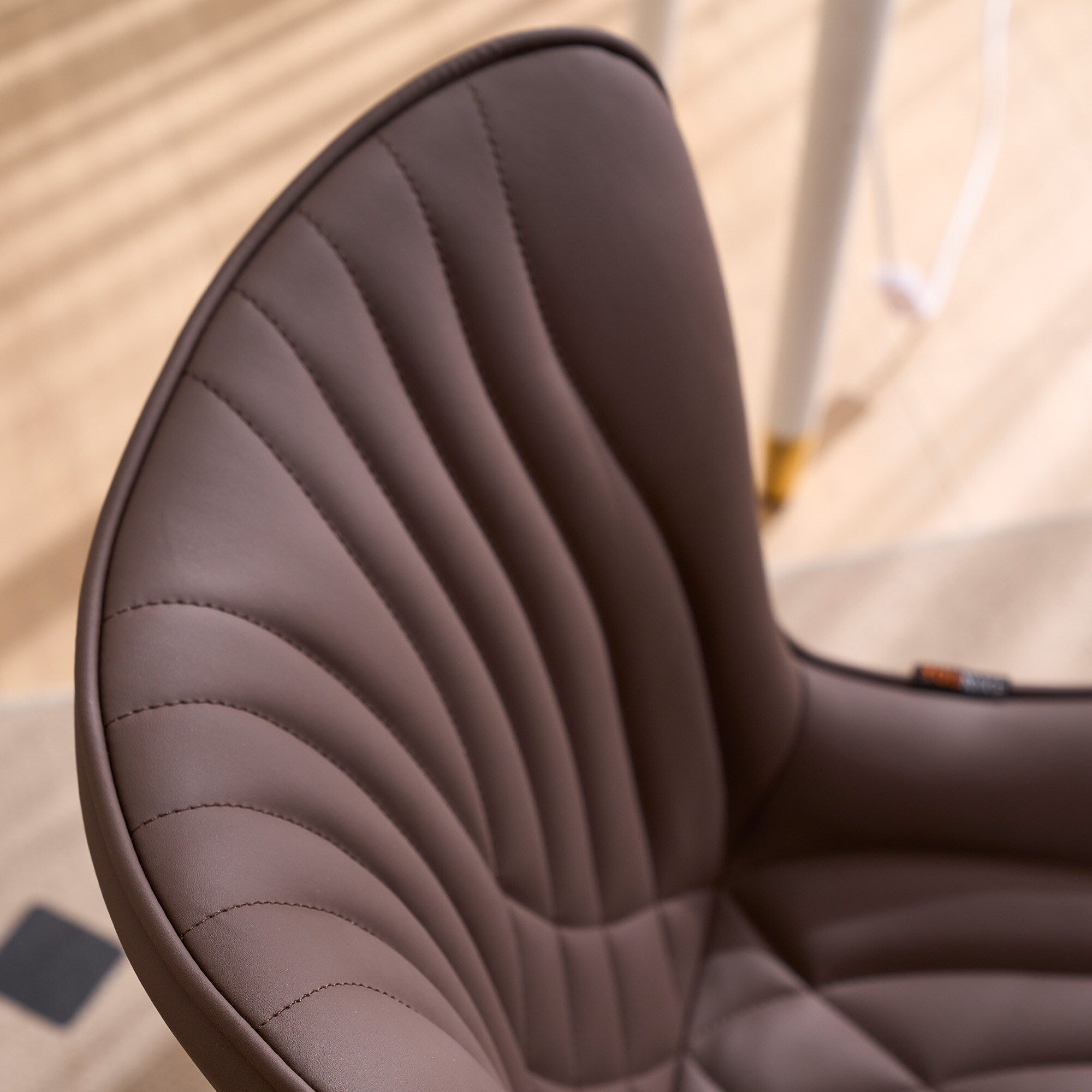 Modern Upholstered Leather Armless Dining Chairs Set of 2