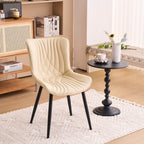 Modern Upholstered Leather Armless Dining Chairs Set of 2