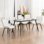 Modern Upholstered Leather Armless Dining Chairs Set of 2