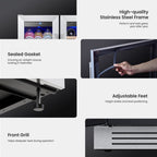 24 Inch Wine/Beverage Refrigerator Cooler, 20 Bottle/60 Can DUAL ZONE Fridge - 24 inch