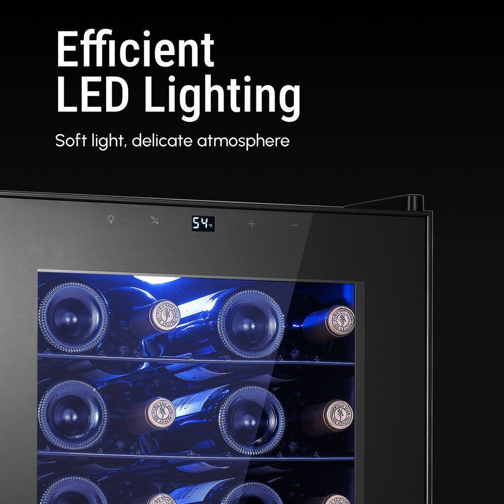 17 Inch 28 Bottle Wine/Beverage Fridge, Stainless Steel Wine Cooler for Home & Commercial Use