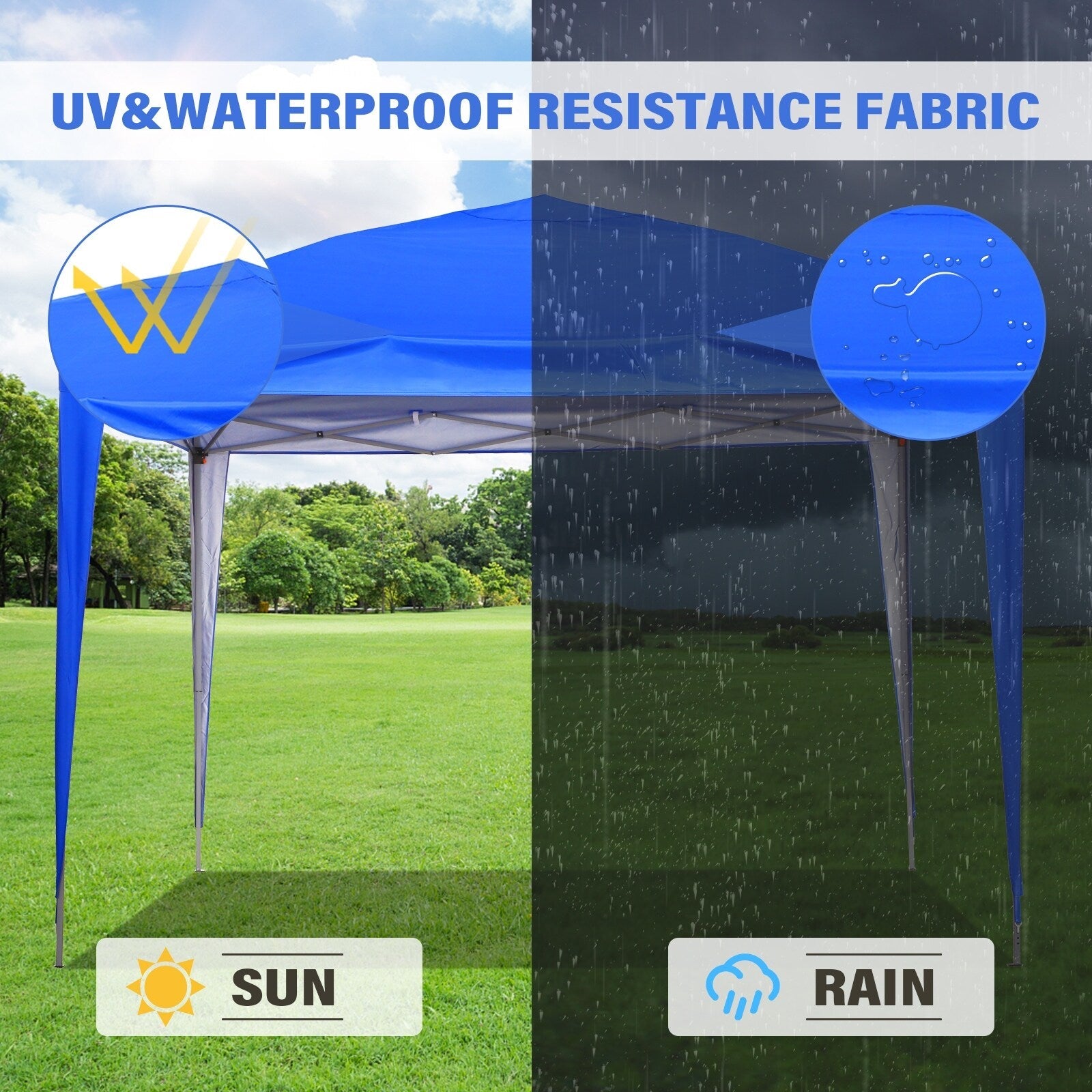 Zenova 10' x 10' Outdoor Pop Up Canopy Tent Patio Gazebo Party Wedding Tent