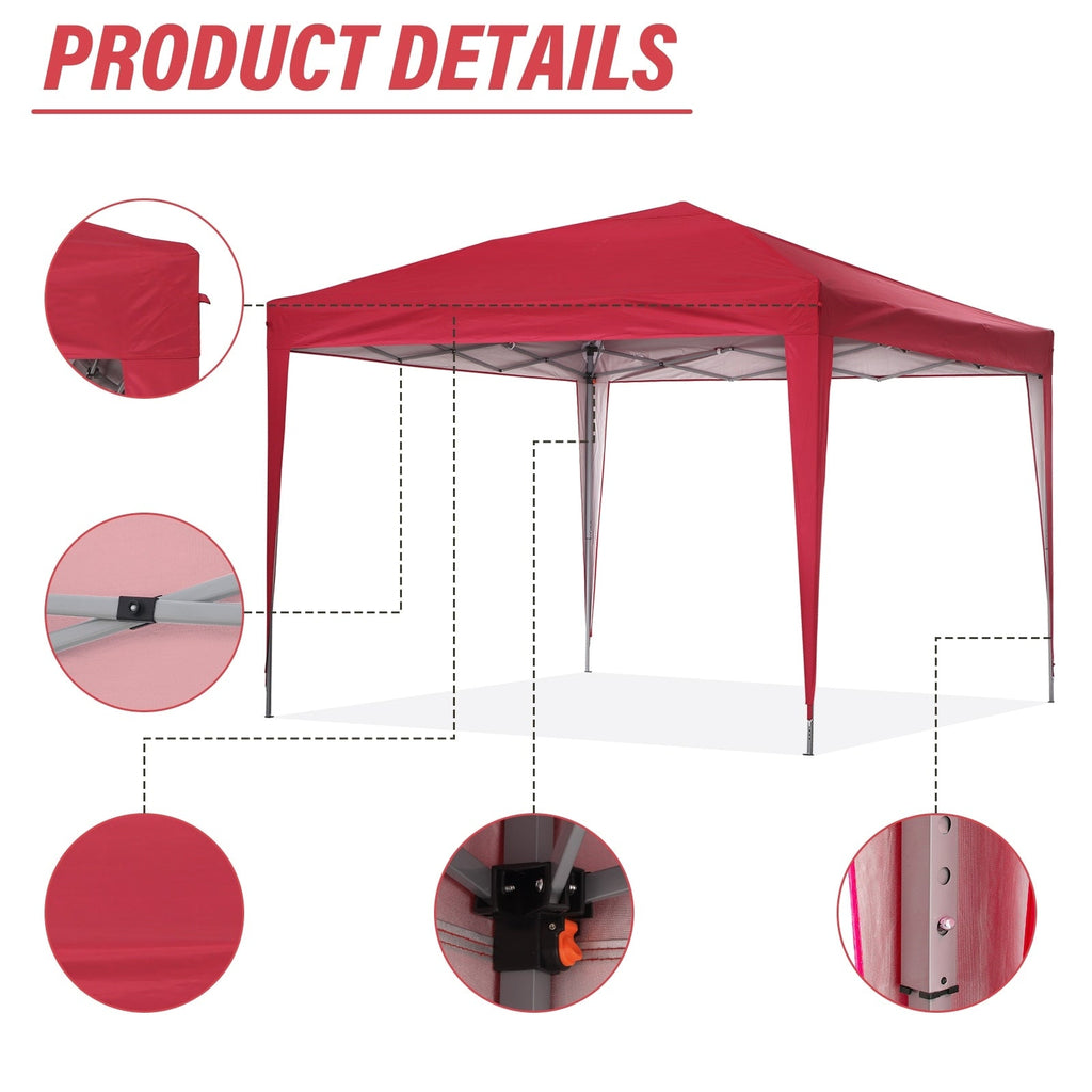 Zenova 10' x 10' Outdoor Pop Up Canopy Tent Patio Gazebo Party Wedding Tent