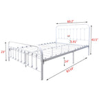 Alazyhome Simple Vintage Metal Platform Bed Frame, Easy-Assembly