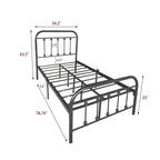Alazyhome Simple Vintage Metal Platform Bed Frame, Easy-Assembly