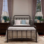 Alazyhome Simple Vintage Metal Platform Bed Frame, Easy-Assembly