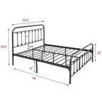 Alazyhome Simple Vintage Metal Platform Bed Frame, Easy-Assembly