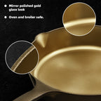 iLiving Seasoned Modern Heirloom Mirror Polished Cast Iron Skillet Pan 12 (2.7/3.7L)