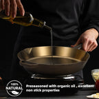 iLiving Seasoned Modern Heirloom Mirror Polished Cast Iron Skillet Pan 12 (2.7/3.7L)