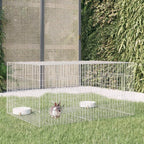 vidaXL 3-Panel Rabbit Cage Animal Hutch Playpen Enclosure Galvanized Iron