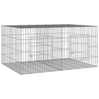 vidaXL 3-Panel Rabbit Cage Animal Hutch Playpen Enclosure Galvanized Iron