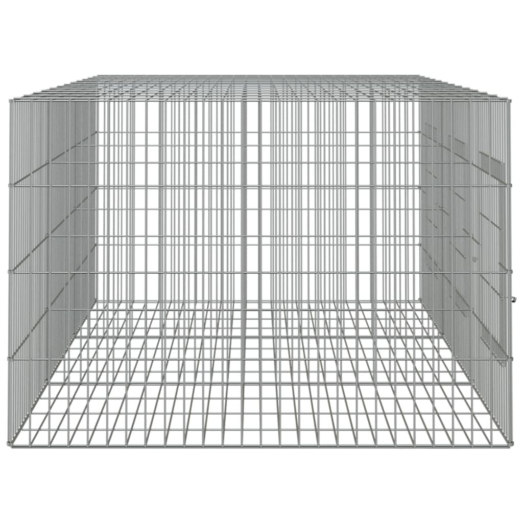 vidaXL 3-Panel Rabbit Cage Animal Hutch Playpen Enclosure Galvanized Iron