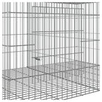 vidaXL 3-Panel Rabbit Cage Animal Hutch Playpen Enclosure Galvanized Iron