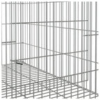 vidaXL 3-Panel Rabbit Cage Animal Hutch Playpen Enclosure Galvanized Iron