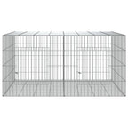 vidaXL 3-Panel Rabbit Cage Animal Hutch Playpen Enclosure Galvanized Iron