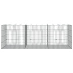 vidaXL 3-Panel Rabbit Cage Animal Hutch Playpen Enclosure Galvanized Iron