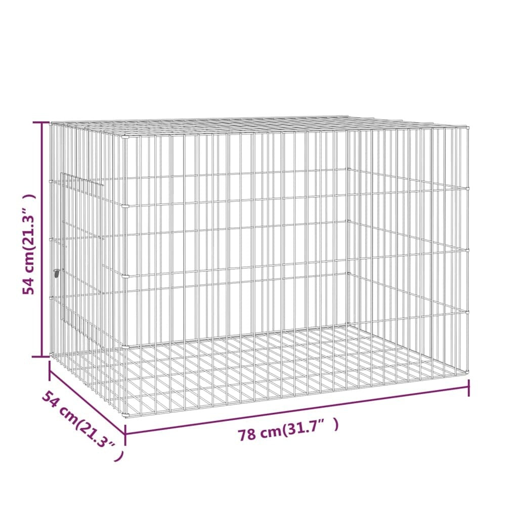 vidaXL 3-Panel Rabbit Cage Animal Hutch Playpen Enclosure Galvanized Iron